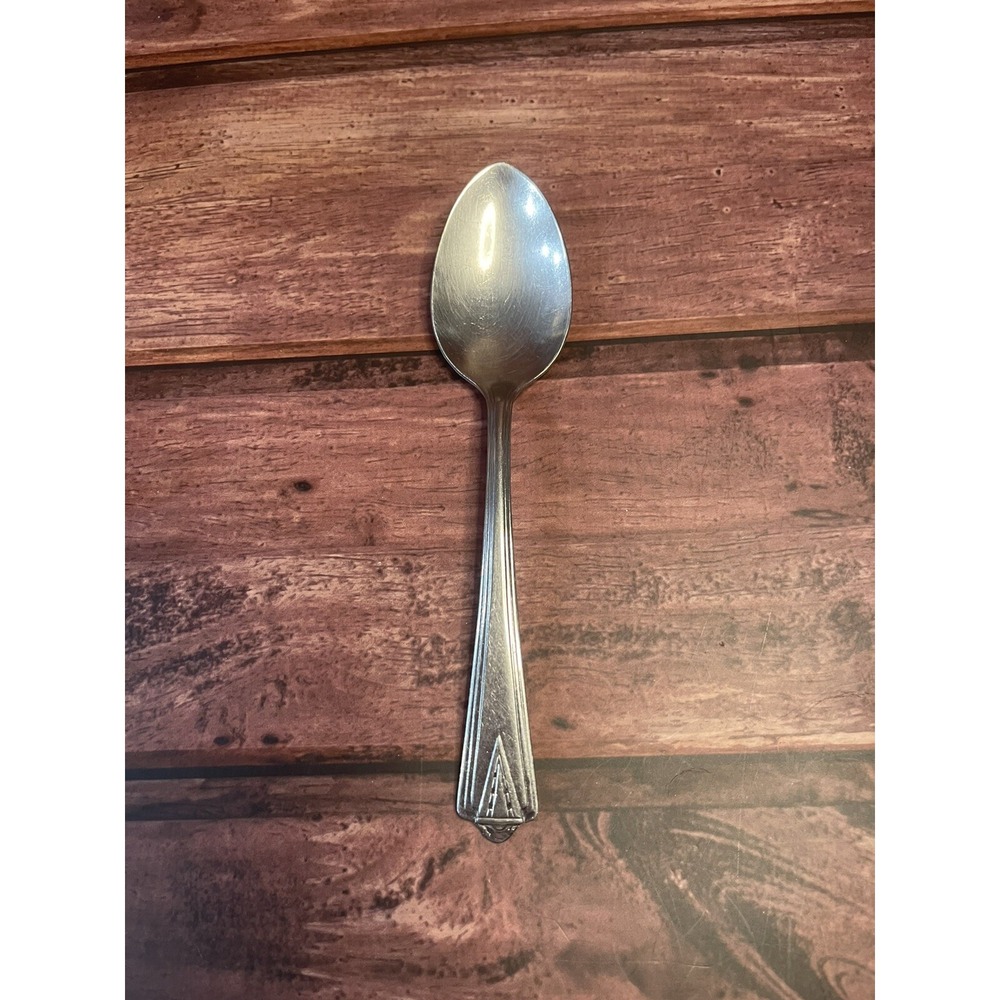 Vtg 60's "DS" Stainless Flatware USA Art Deco MCM Spoon-1